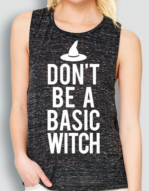 Load image into Gallery viewer, Women&#39;s Don&#39;t Be a Basic Witch Marble Muscle Tank Top
